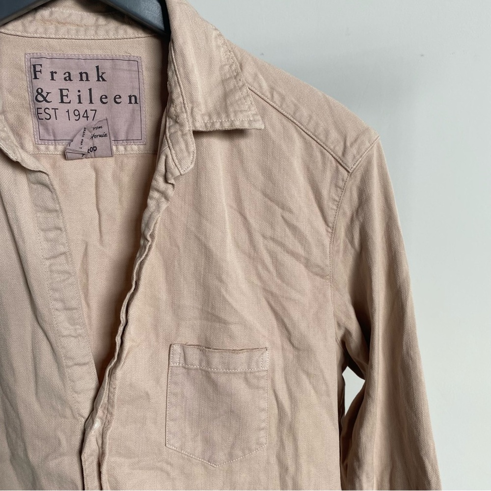 $278 New Tan Frank & Eileen Famous Denim “Eileen” Button Up Shirt #5 Sz Medium - Picture 3 of 11